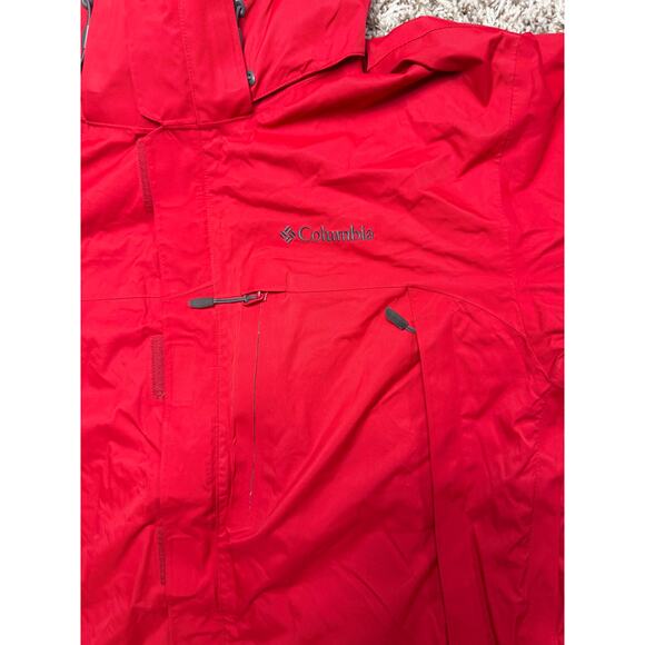 Columbia Omni-Tech Interchange Jacket Sz L Red Waterproof Breathable Hooded - Picture 8 of 14